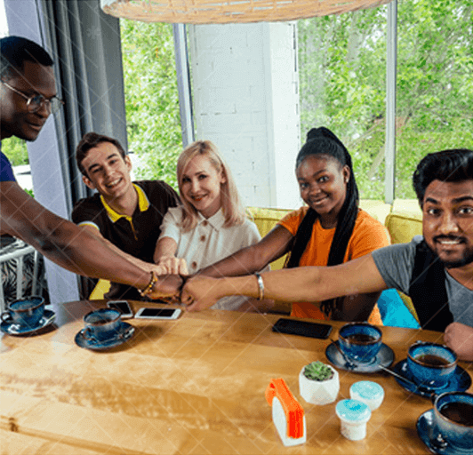 Group of students in internship