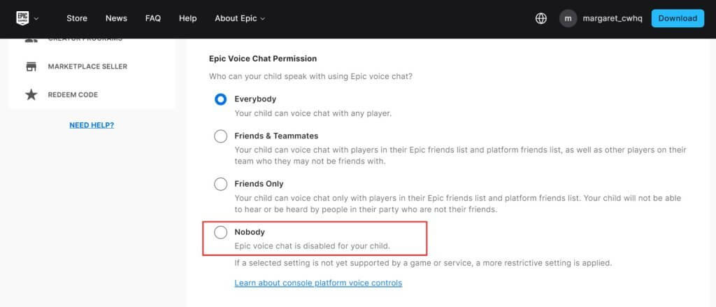 Voice chat permissions