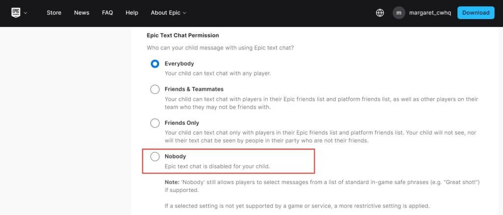 epic text chat permissions