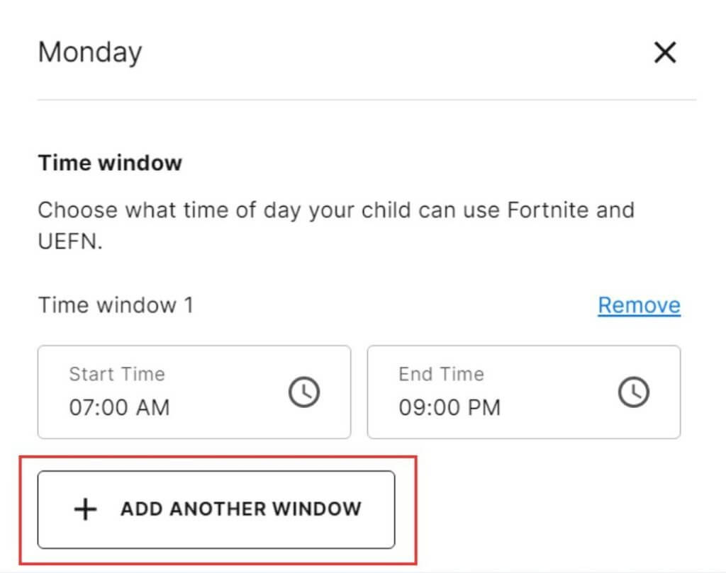 Choose time limits for parental controls