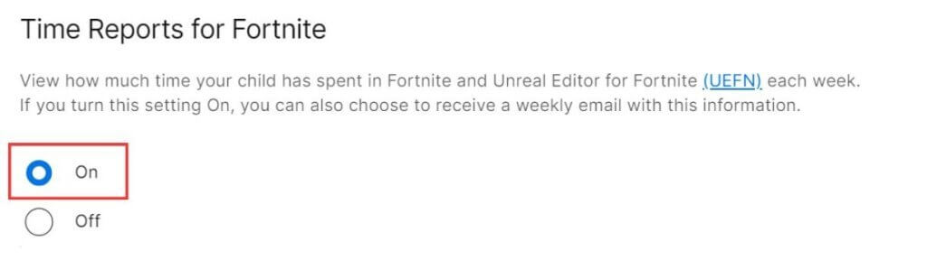 Fortnite toggle time reports on and off